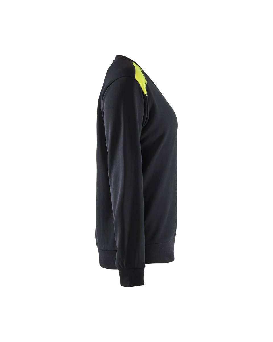 Blåkläder 3408 Dames Sweatshirt bi-colour - Zwart/High Vis Geel