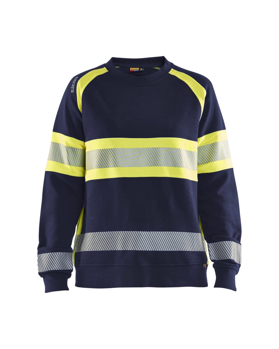 Blåkläder 3409 Dames Sweatshirt High Vis - Marine/High Vis Geel