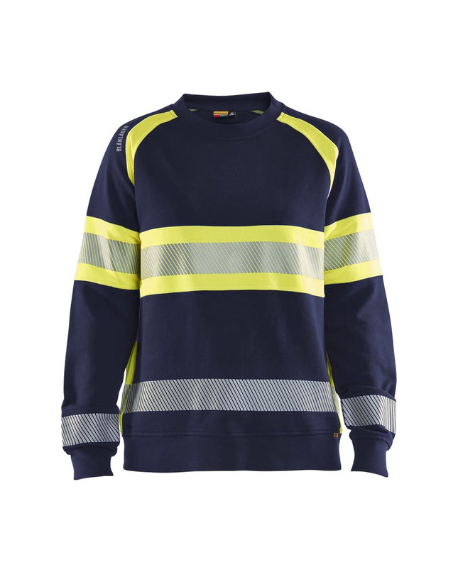 Blåkläder 3409 Dames Sweatshirt High Vis - Marine/High Vis Geel