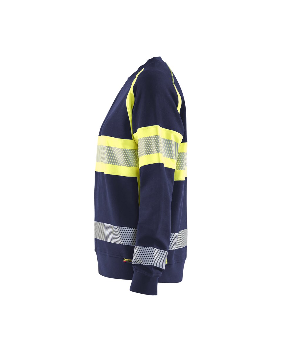 Blåkläder 3409 Dames Sweatshirt High Vis - Marine/High Vis Geel