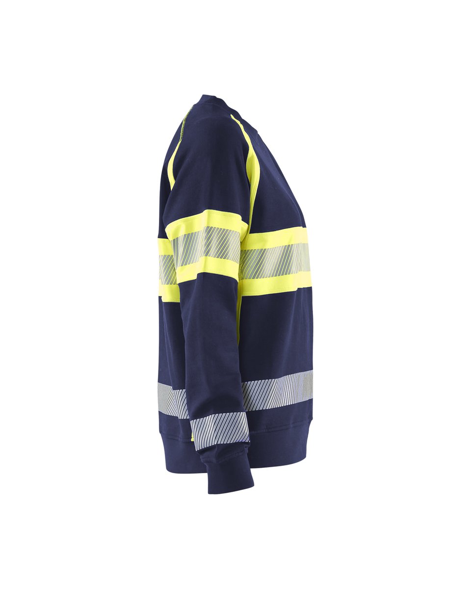 Blåkläder 3409 Dames Sweatshirt High Vis - Marine/High Vis Geel