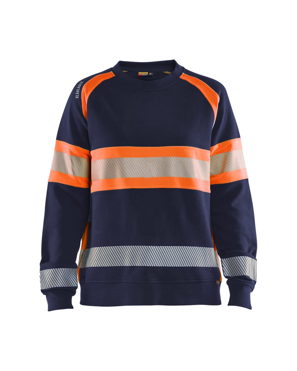 Blåkläder 3409 Dames Sweatshirt High Vis - Marineblauw/Oranje