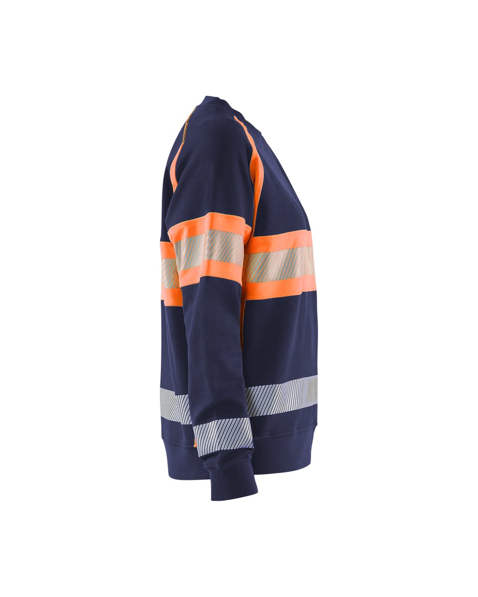 Blåkläder 3409 Dames Sweatshirt High Vis - Marineblauw/Oranje