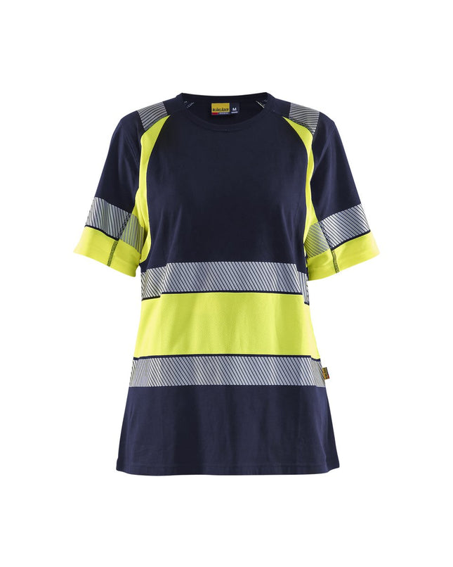 Blåkläder 3410 Dames T-Shirt High Vis - Marine/High Vis Geel