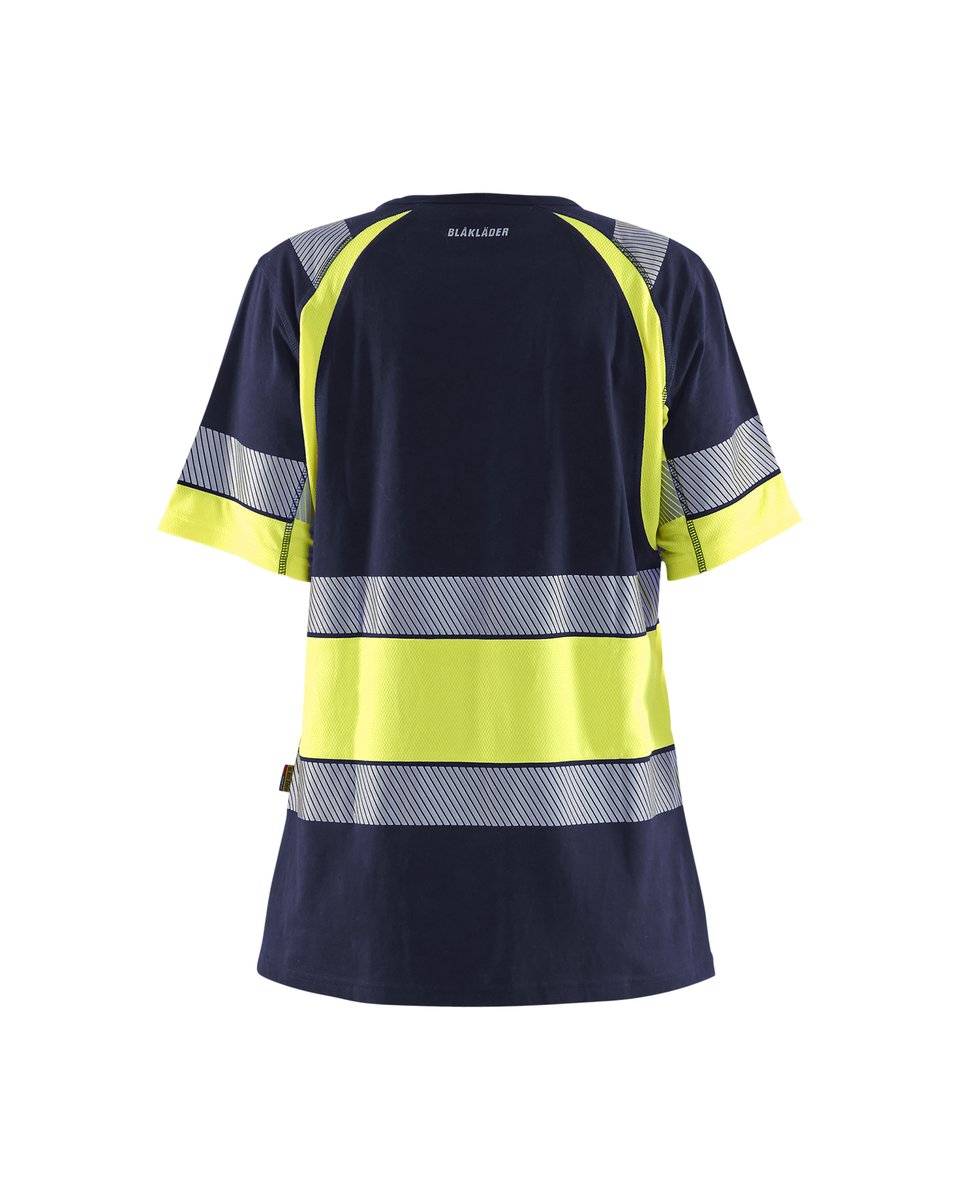 Blåkläder 3410 Dames T-Shirt High Vis - Marine/High Vis Geel