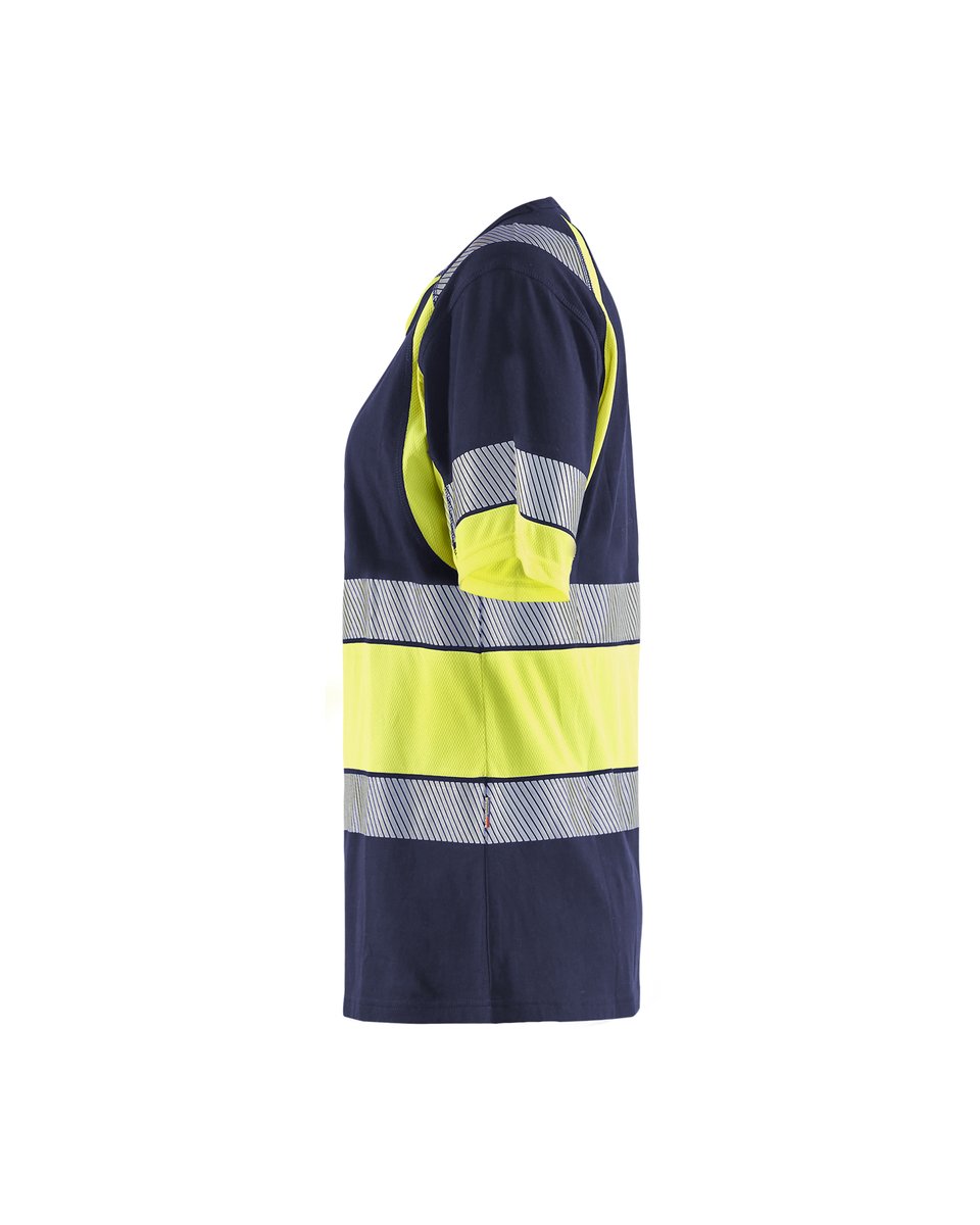 Blåkläder 3410 Dames T-Shirt High Vis - Marine/High Vis Geel