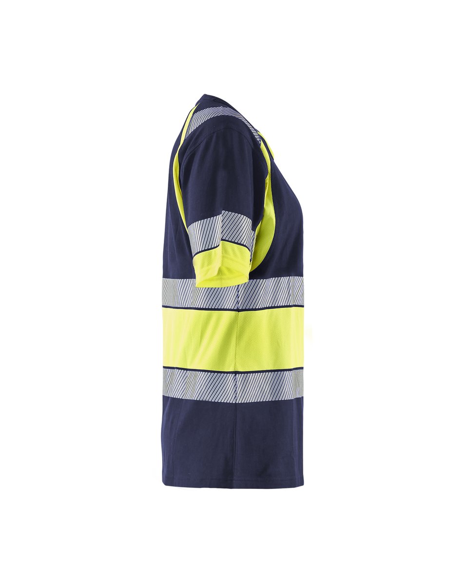 Blåkläder 3410 Dames T-Shirt High Vis - Marine/High Vis Geel