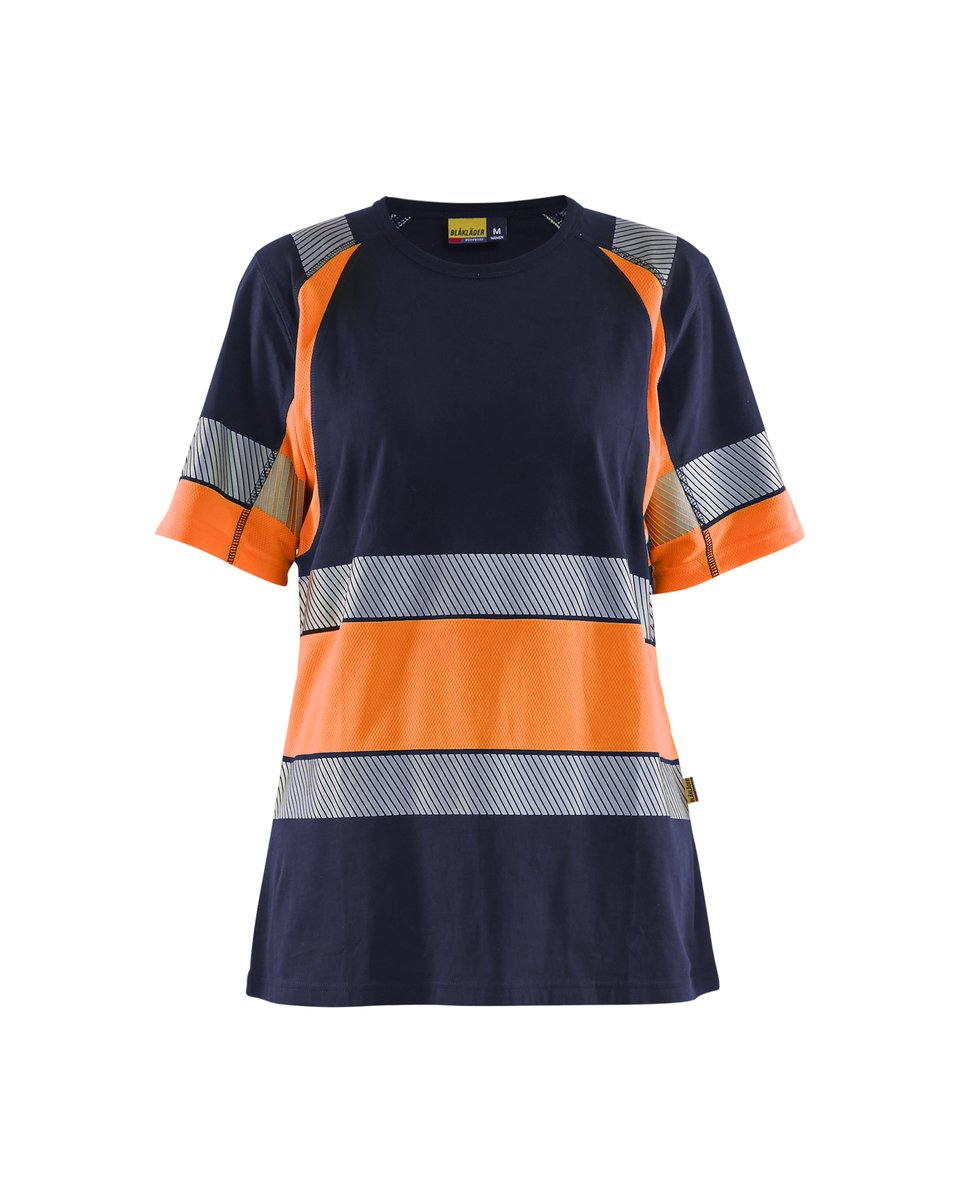 Blåkläder 3410 Dames T-Shirt High Vis - Marineblauw/Oranje