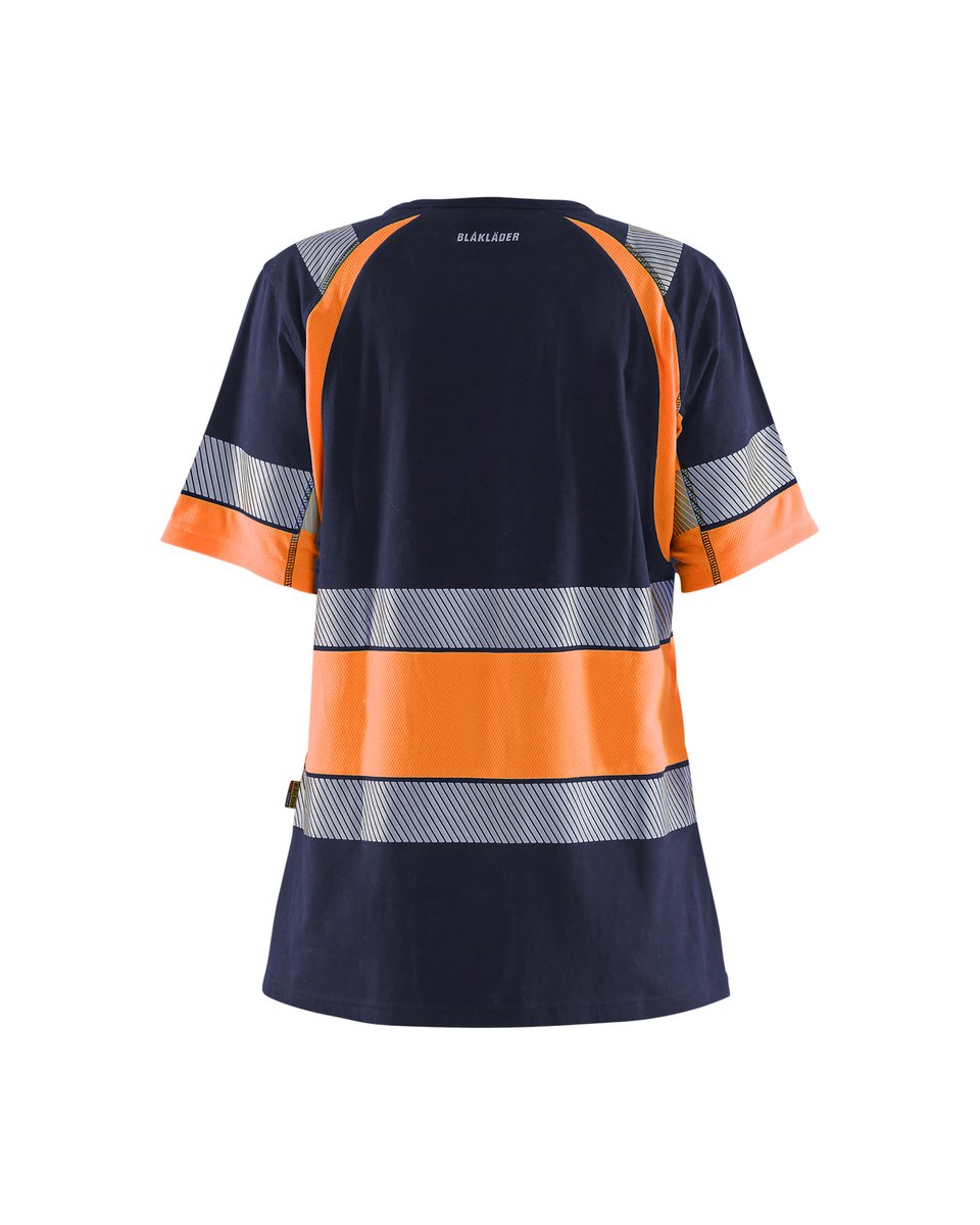 Blåkläder 3410 Dames T-Shirt High Vis - Marineblauw/Oranje