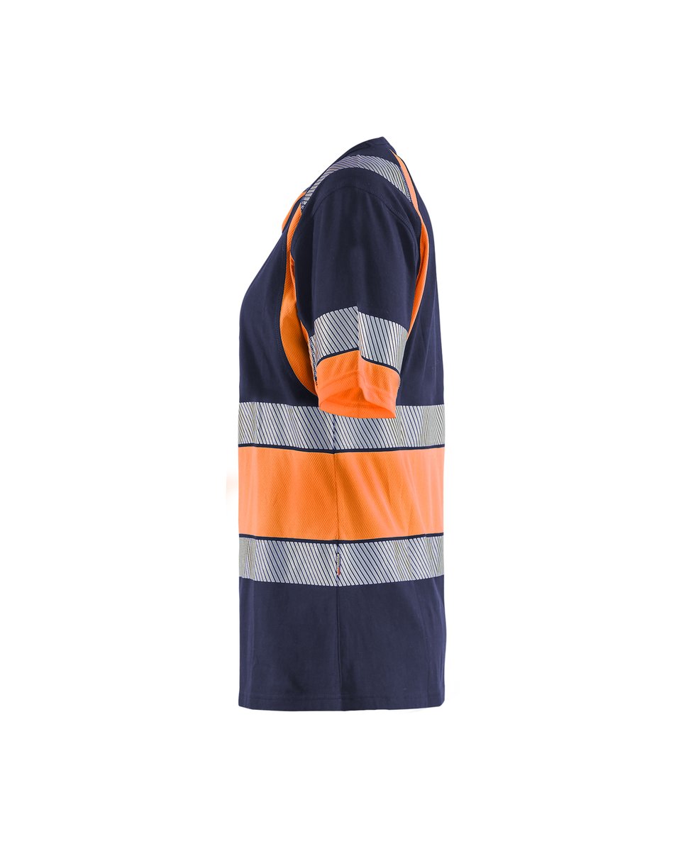 Blåkläder 3410 Dames T-Shirt High Vis - Marineblauw/Oranje