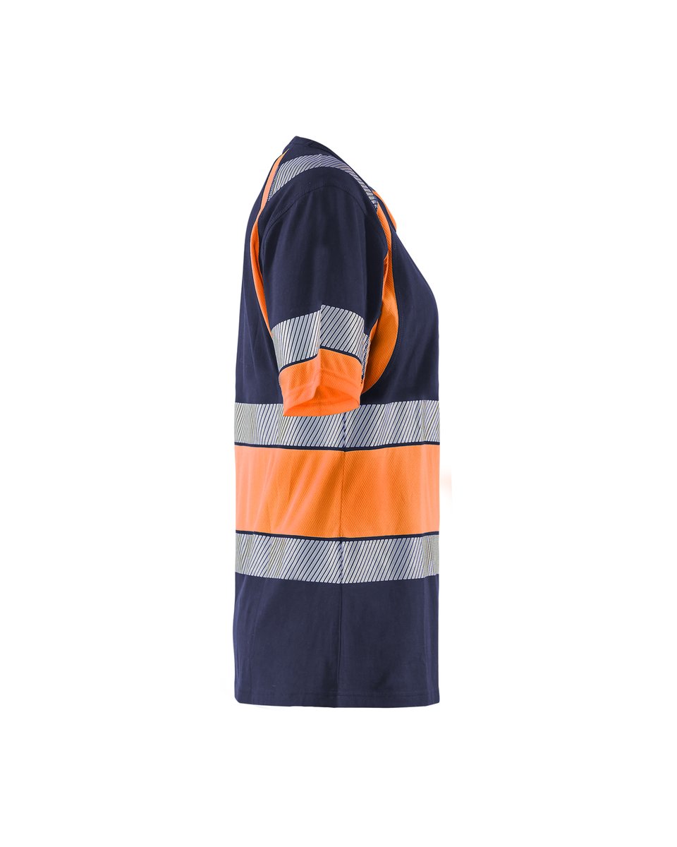 Blåkläder 3410 Dames T-Shirt High Vis - Marineblauw/Oranje