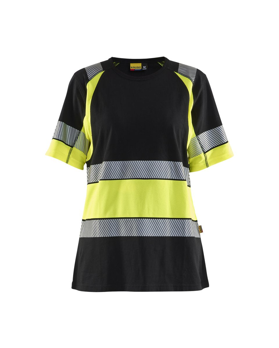 Blåkläder 3410 Dames T-Shirt High Vis - Zwart/High Vis Geel