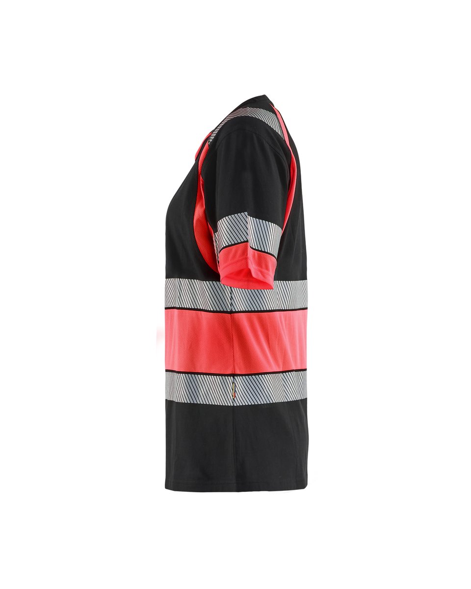 Blåkläder 3410 Dames T-Shirt High Vis - Zwart/High Vis Rood