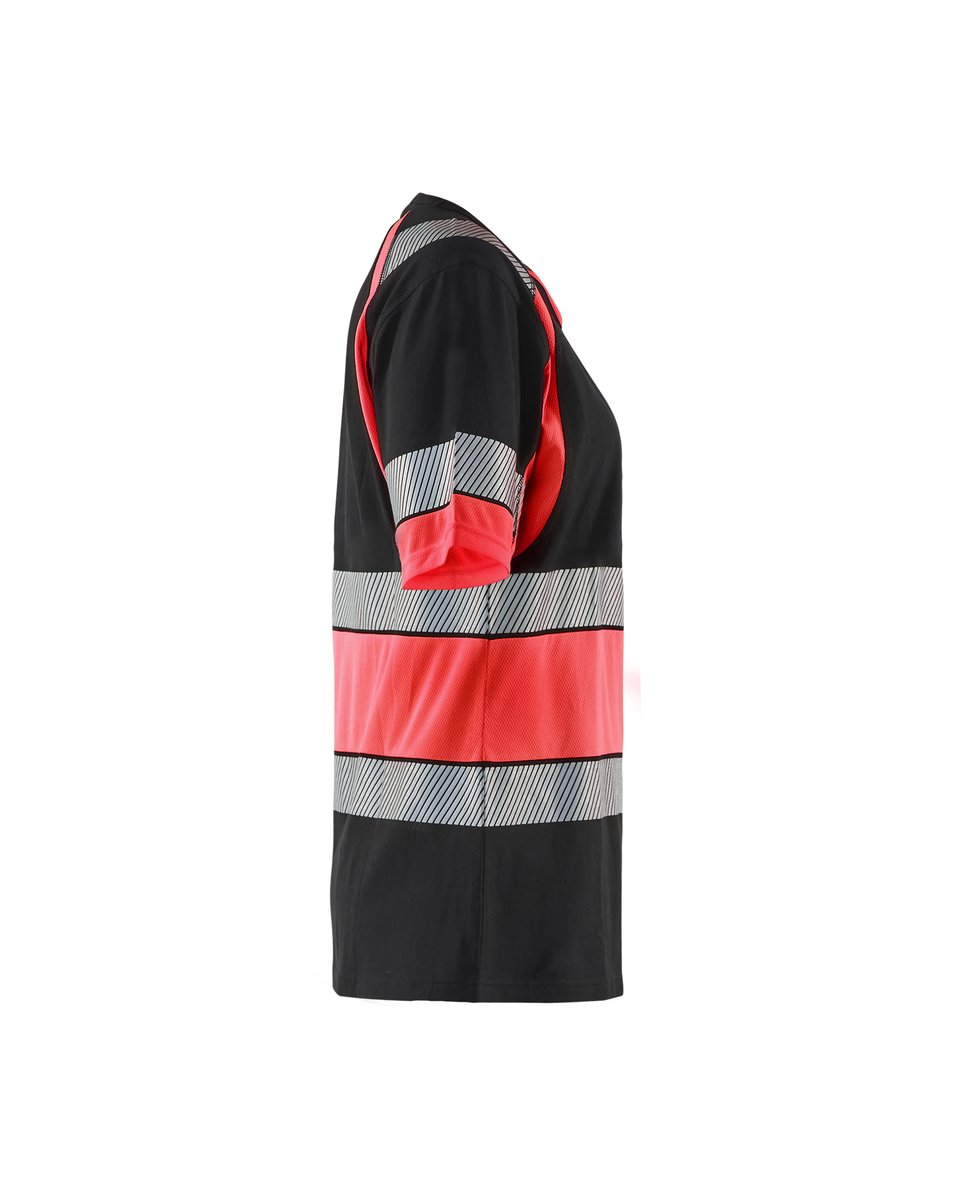 Blåkläder 3410 Dames T-Shirt High Vis - Zwart/High Vis Rood
