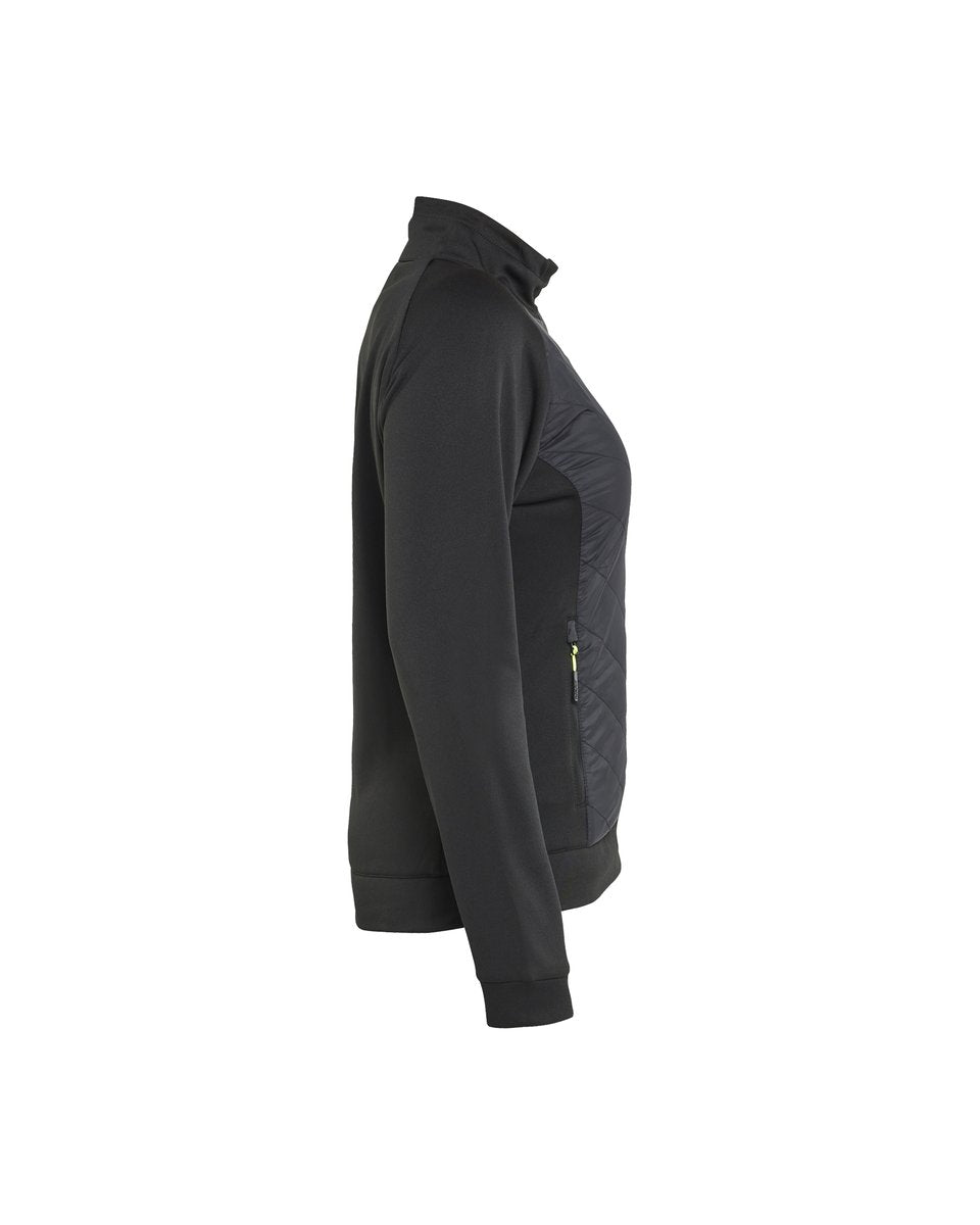Blåkläder 3419 Dames hybride sweatshirt met rits - Zwart/High Vis Geel