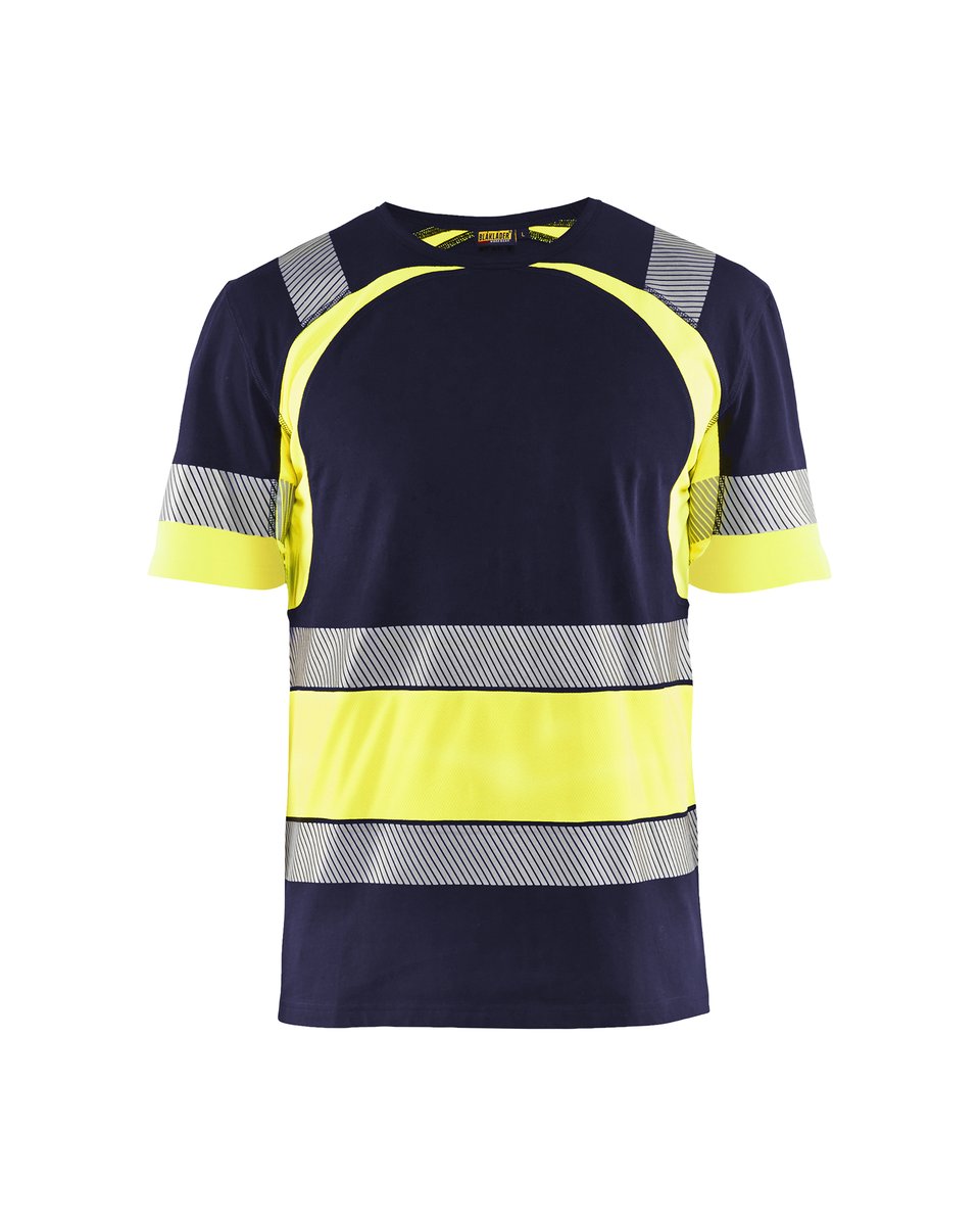 Blåkläder 3421 T-shirt High Vis - Marine/High Vis Geel