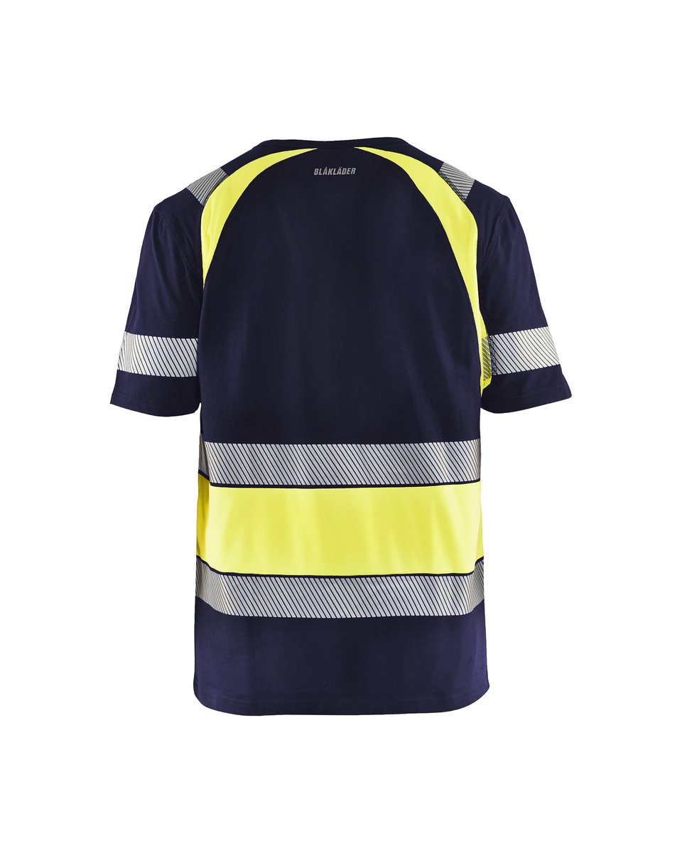 Blåkläder 3421 T-shirt High Vis - Marine/High Vis Geel