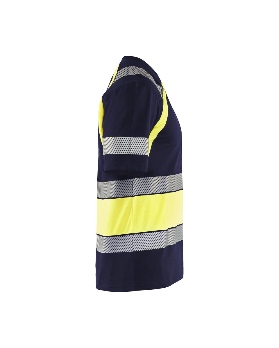 Blåkläder 3421 T-shirt High Vis - Marine/High Vis Geel