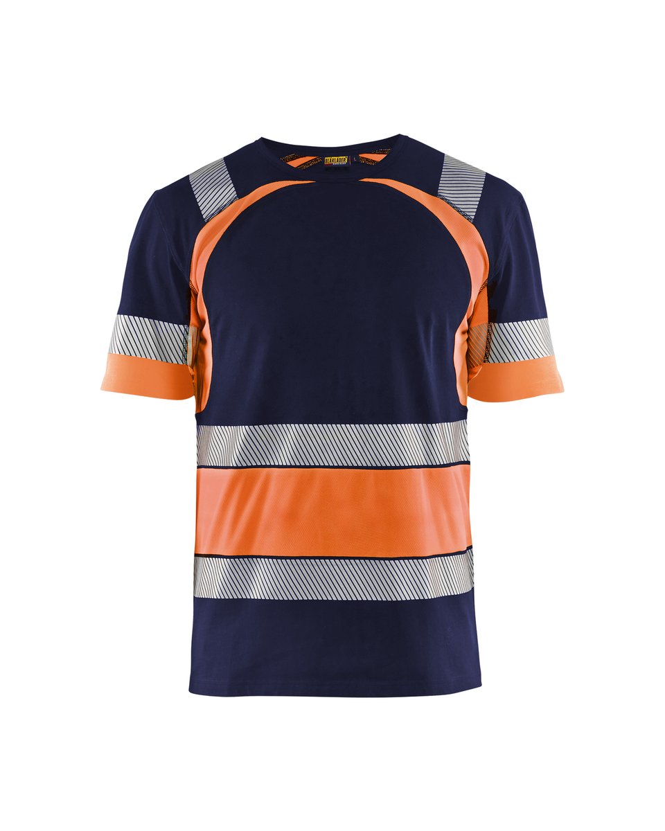 Blåkläder 3421 T-shirt High Vis - Marineblauw/Oranje