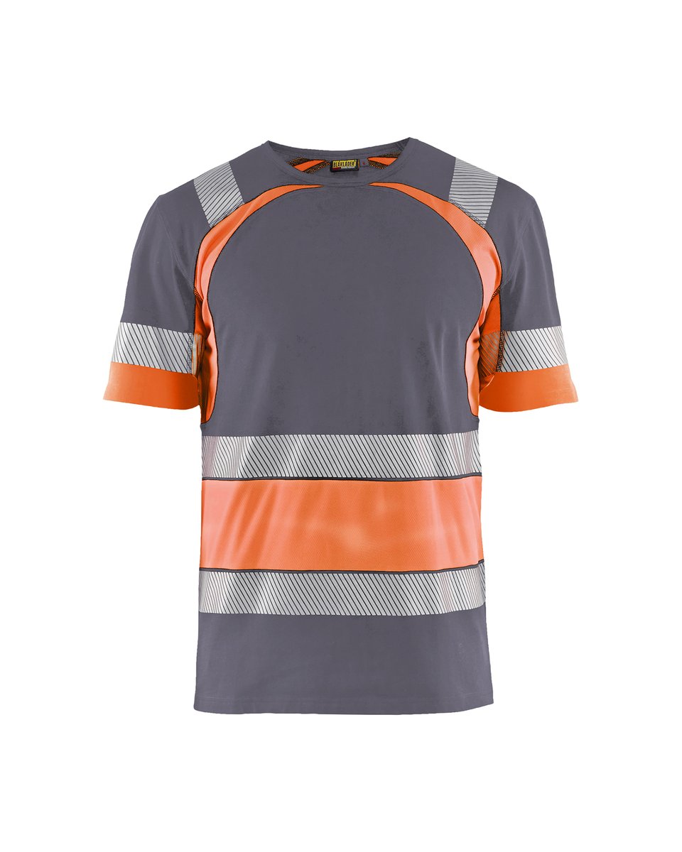 Blåkläder 3421 T-shirt High Vis - Medium grijs/ High Vis Oranje