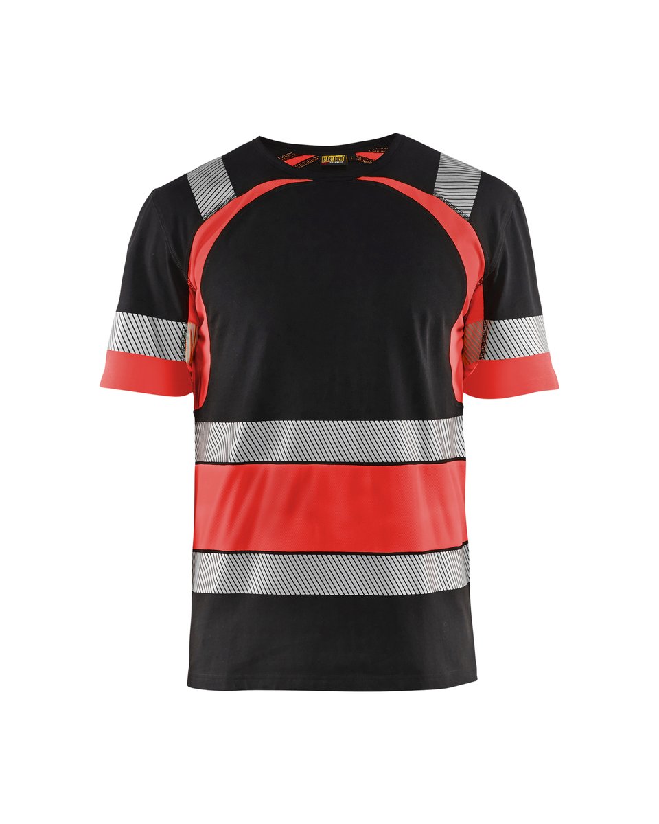 Blåkläder 3421 T-shirt High Vis - Zwart/High Vis Rood