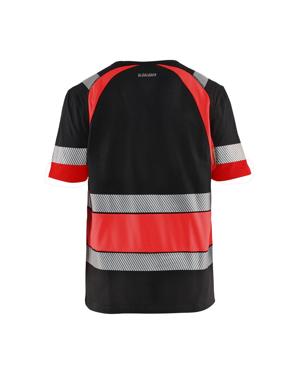 Blåkläder 3421 T-shirt High Vis - Zwart/High Vis Rood