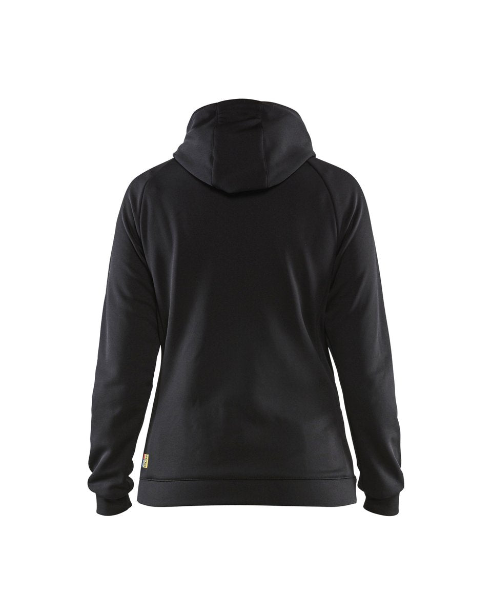 Blåkläder 3464 Dames Hooded Hybride sweatshirt met rits - Zwart/High Vis Geel
