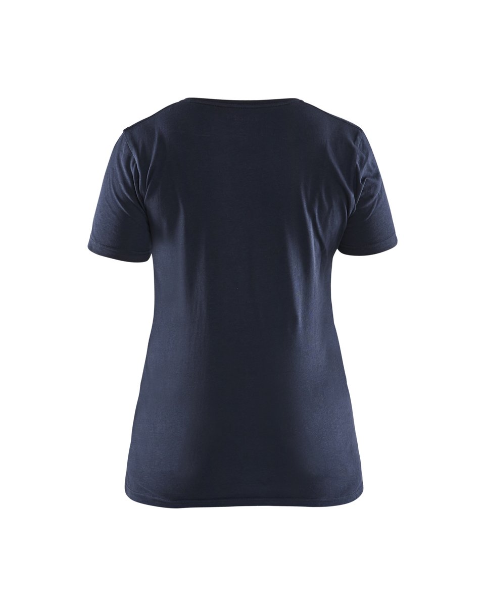 Blåkläder 3479 Dames T-shirt bi-colour - Donker marineblauw/High Vis Geel