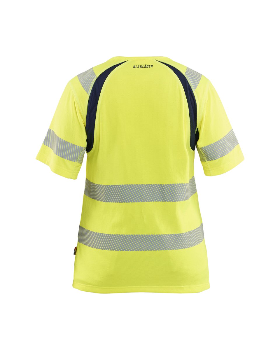 Blåkläder 3503 Dames T-shirt High Vis - High Vis Geel/Marineblauw
