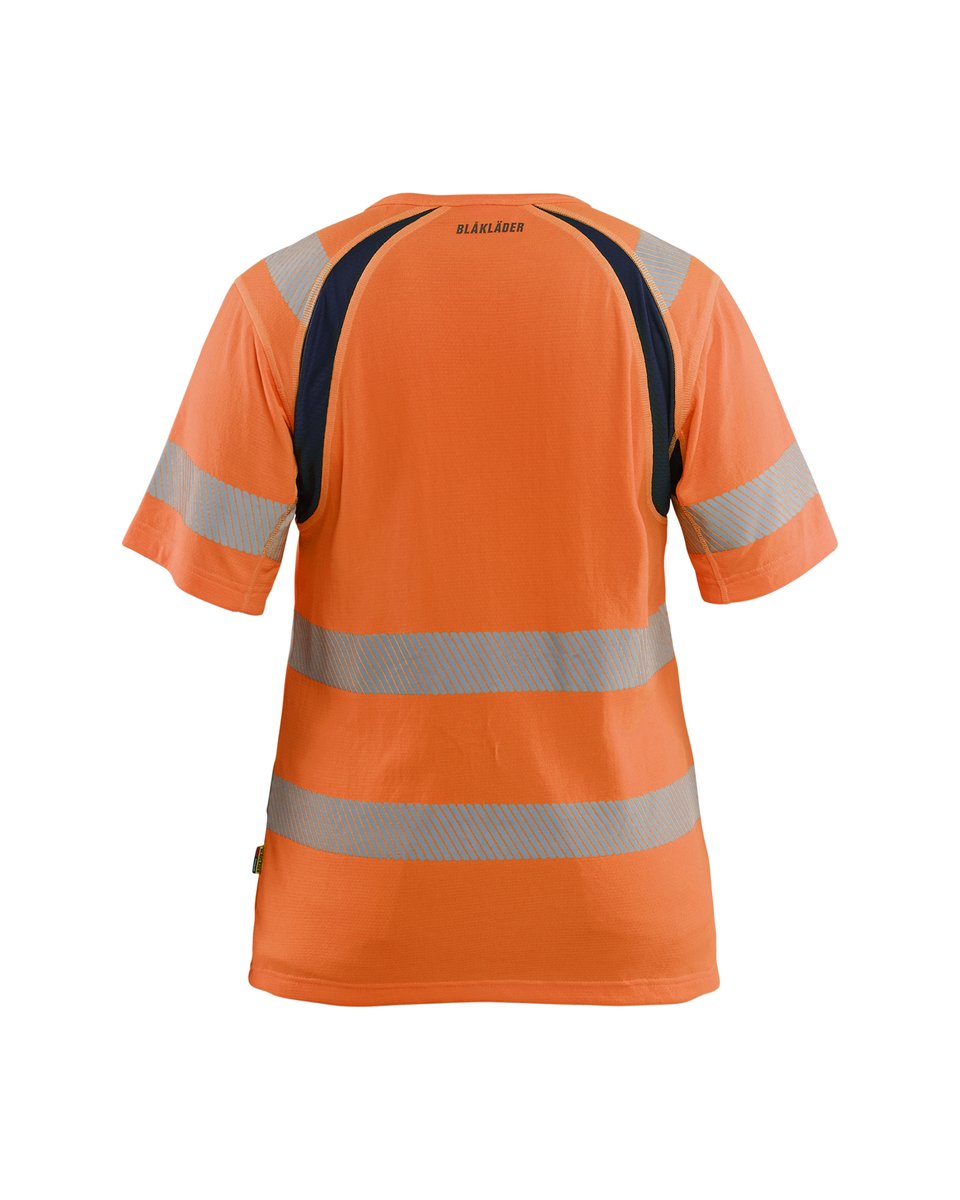 Blåkläder 3503 Dames T-shirt High Vis - High Vis Oranje/Marineblauw