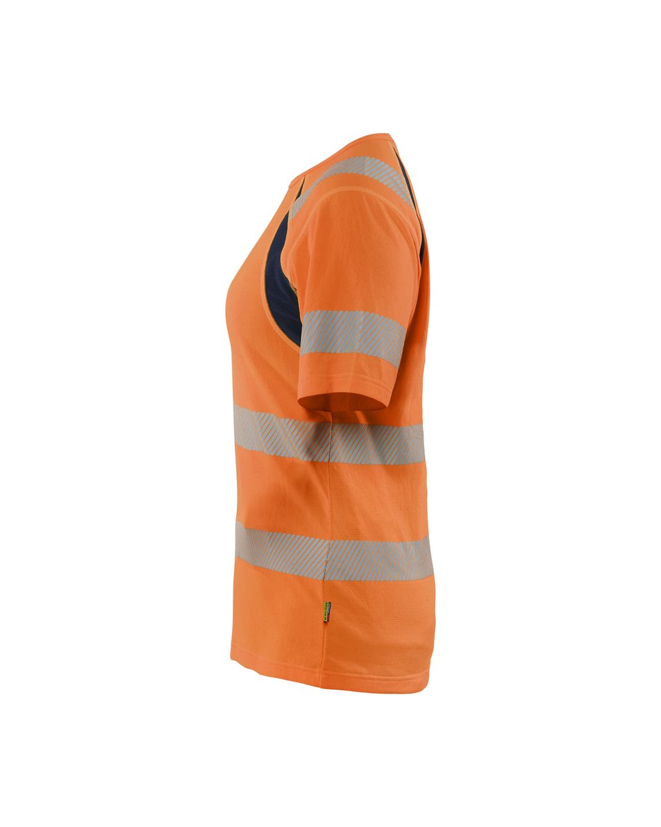 Blåkläder 3503 Dames T-shirt High Vis - High Vis Oranje/Marineblauw