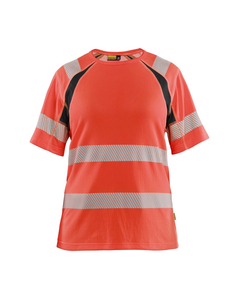 Blåkläder 3503 Dames T-shirt High Vis - High Vis Rood/Zwart