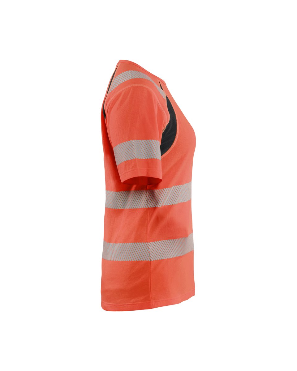 Blåkläder 3503 Dames T-shirt High Vis - High Vis Rood/Zwart