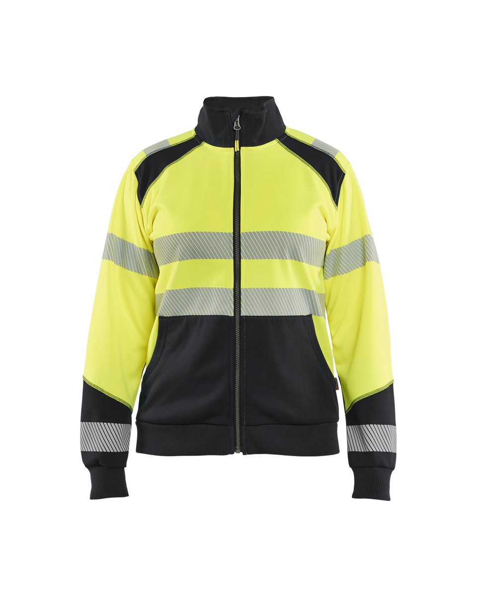 Blåkläder 3508 Dames sweatshirt met rits High Vis - High Vis Geel/Zwart