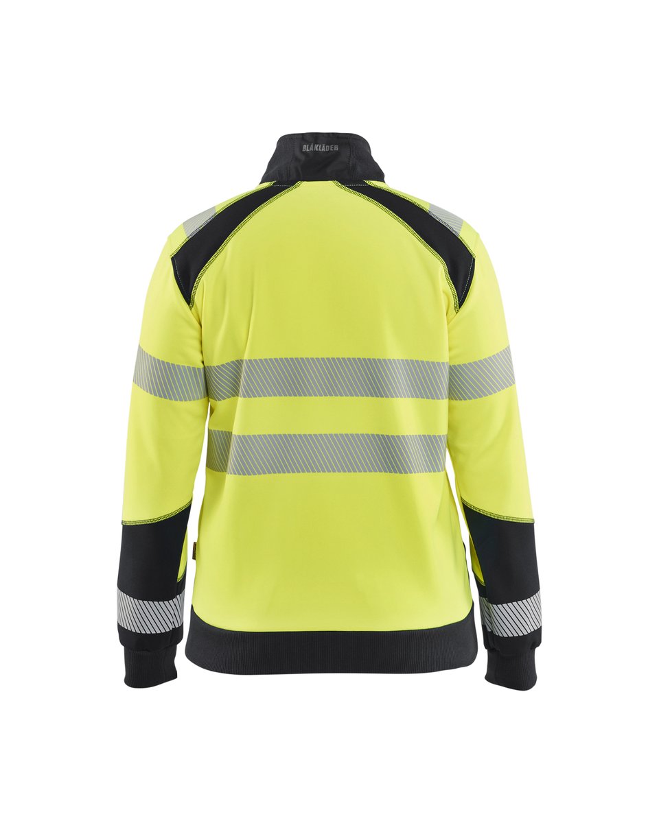 Blåkläder 3508 Dames sweatshirt met rits High Vis - High Vis Geel/Zwart