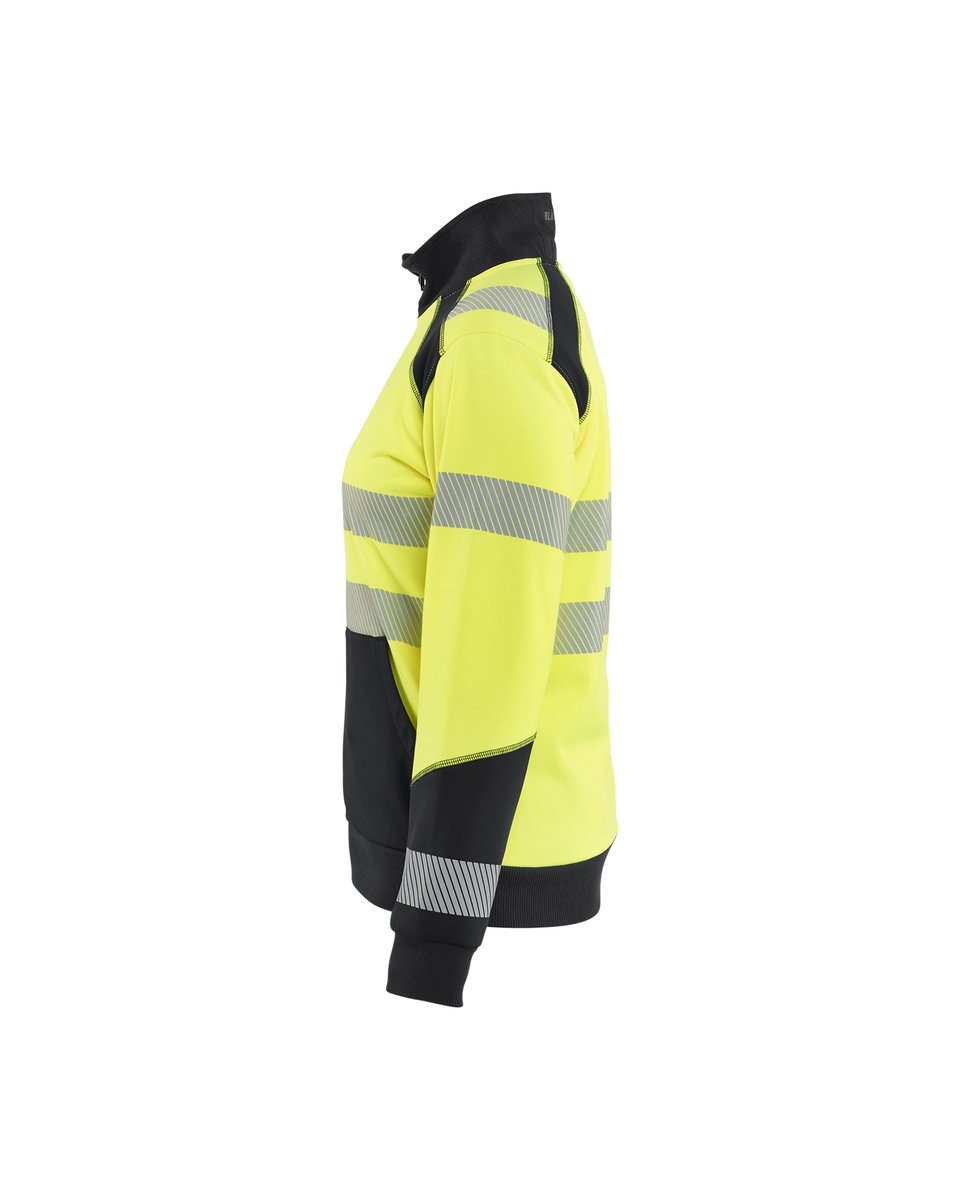 Blåkläder 3508 Dames sweatshirt met rits High Vis - High Vis Geel/Zwart