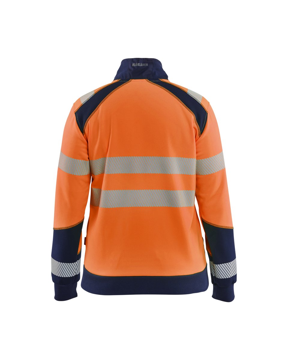 Blåkläder 3508 Dames sweatshirt met rits High Vis - High Vis Oranje/Marineblauw