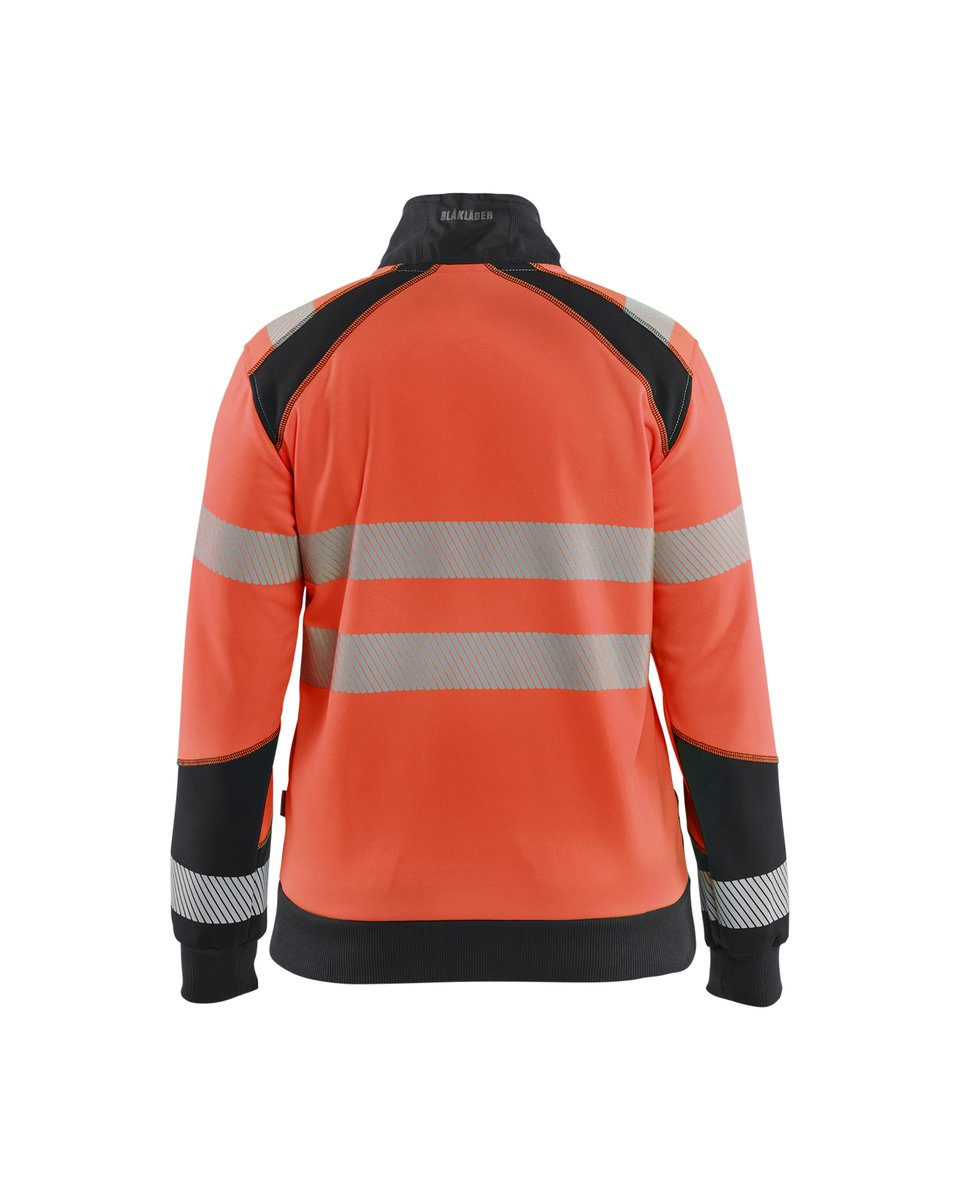 Blåkläder 3508 Dames sweatshirt met rits High Vis - High Vis Rood/Zwart