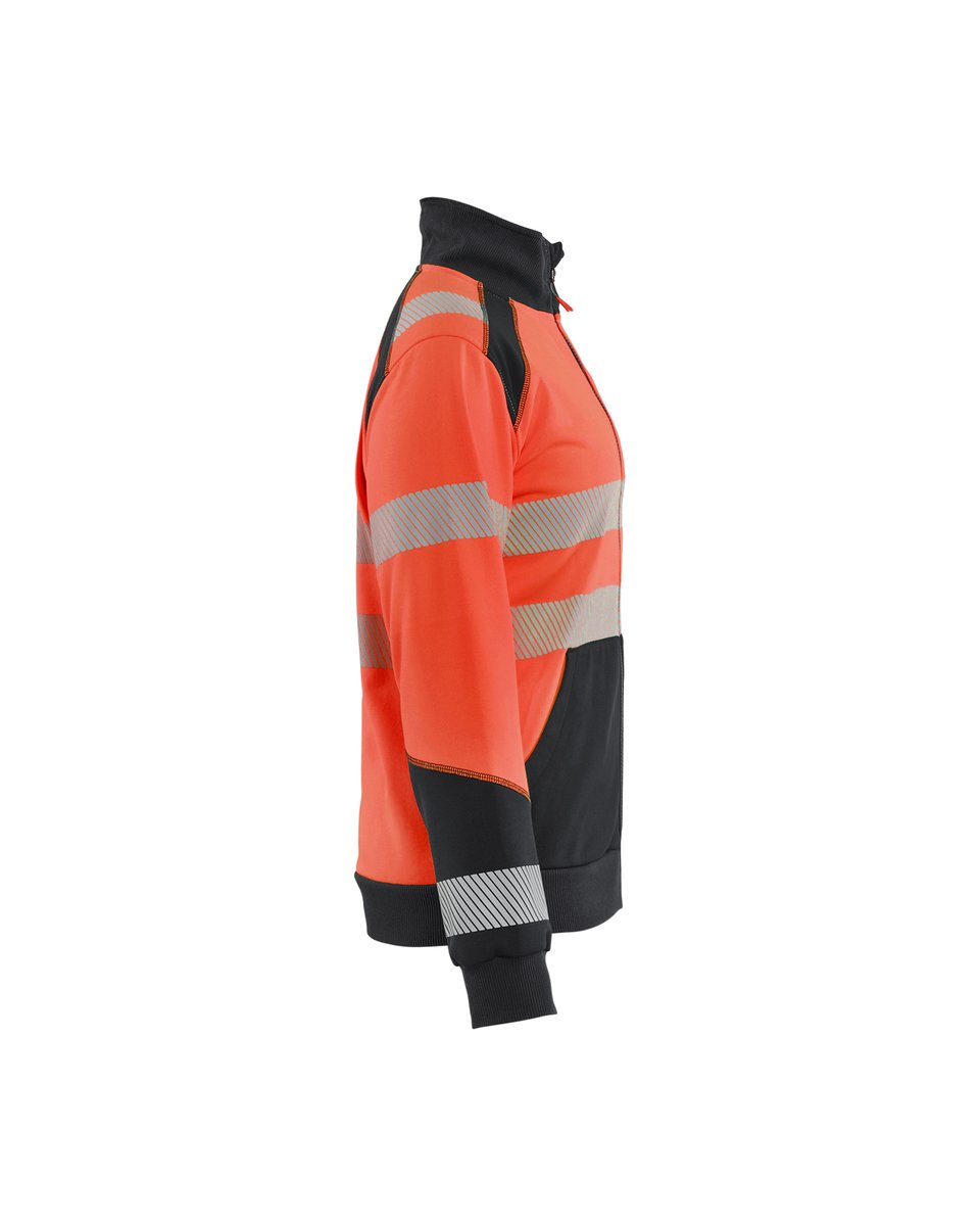 Blåkläder 3508 Dames sweatshirt met rits High Vis - High Vis Rood/Zwart