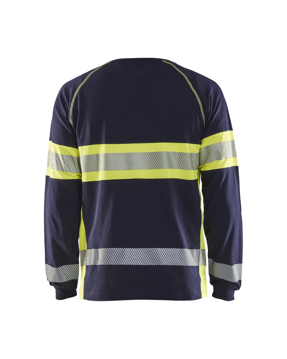 Blåkläder 3510 T-shirt lange mouwen High Vis - Marine/High Vis Geel