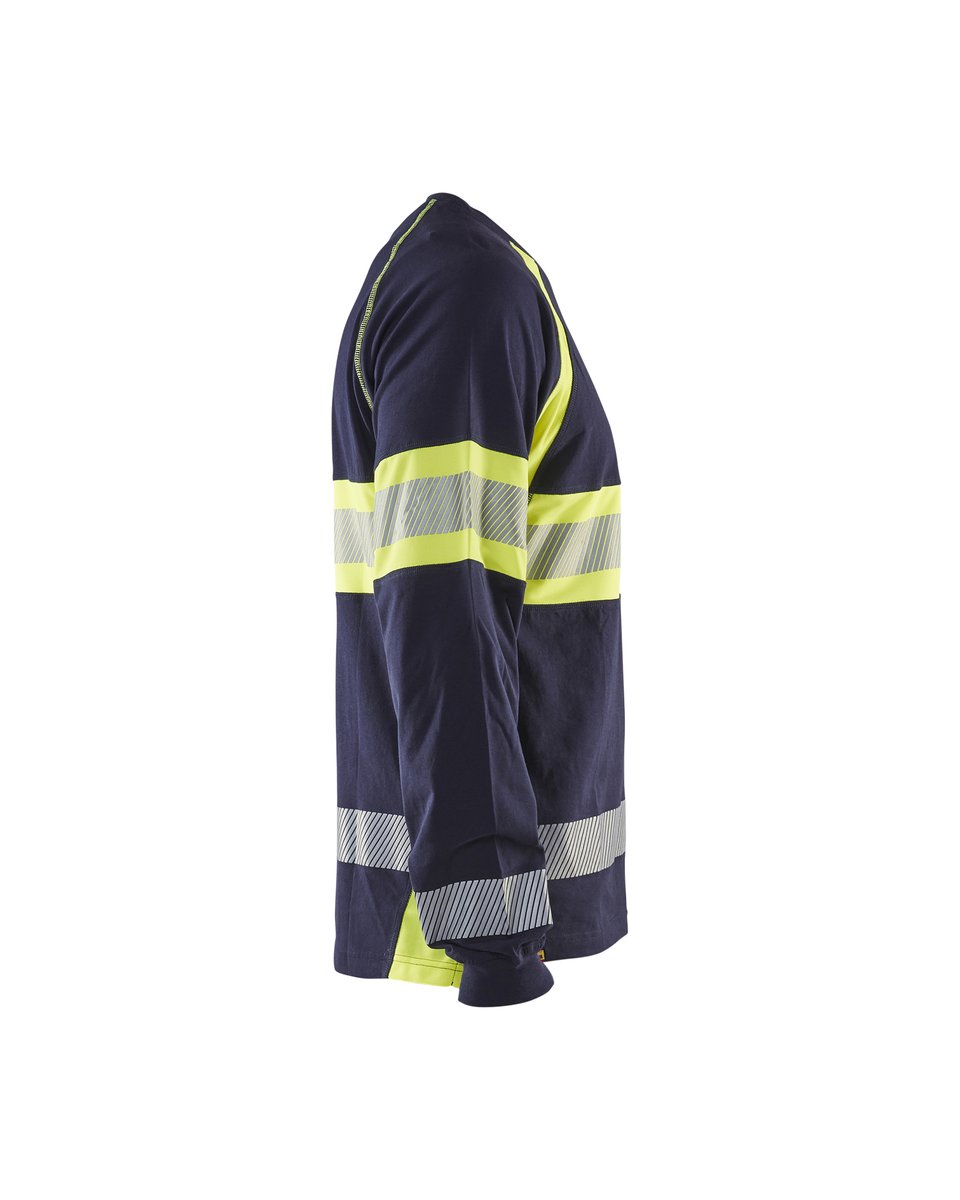 Blåkläder 3510 T-shirt lange mouwen High Vis - Marine/High Vis Geel