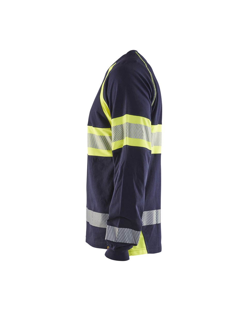 Blåkläder 3510 T-shirt lange mouwen High Vis - Marine/High Vis Geel