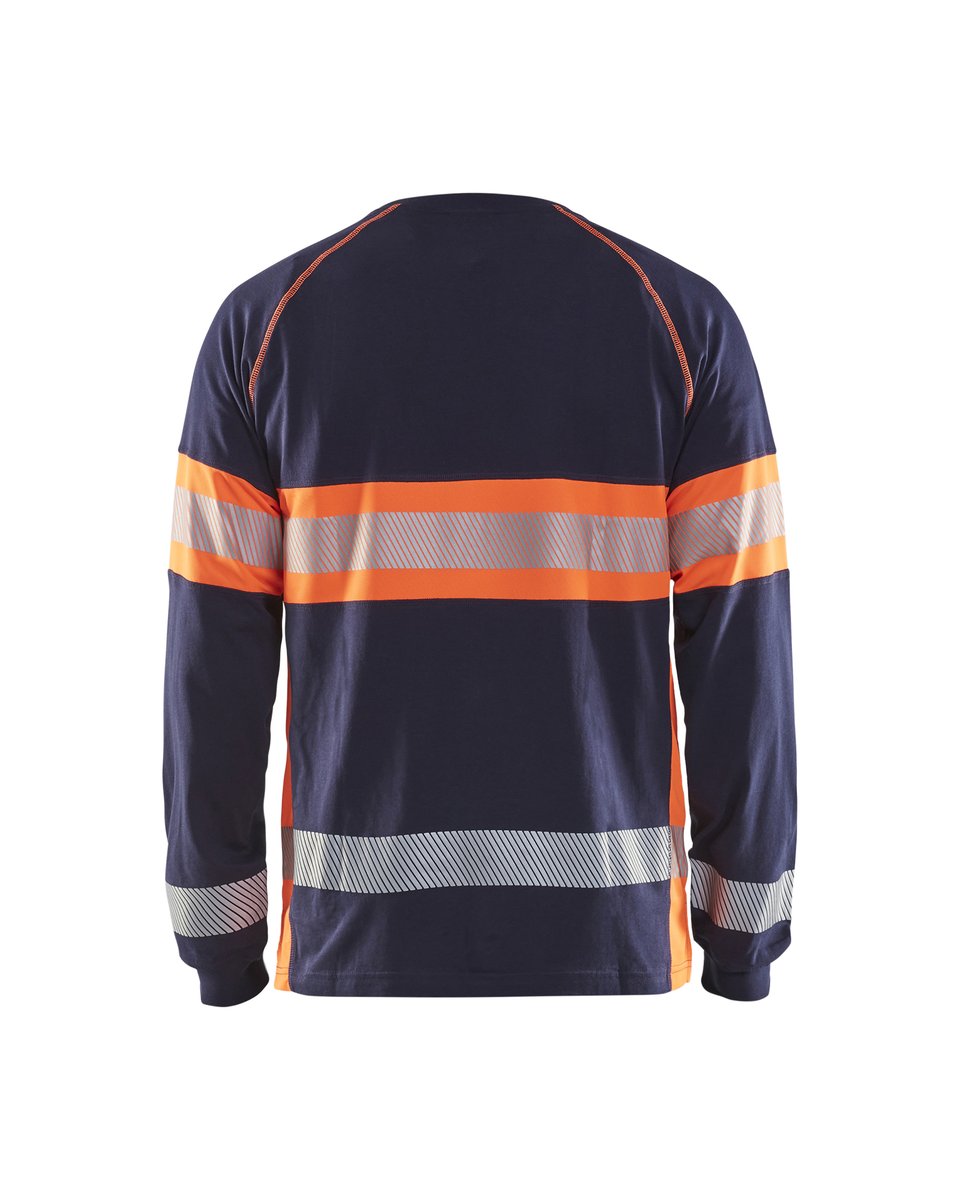 Blåkläder 3510 T-shirt lange mouwen High Vis - Marineblauw/Oranje