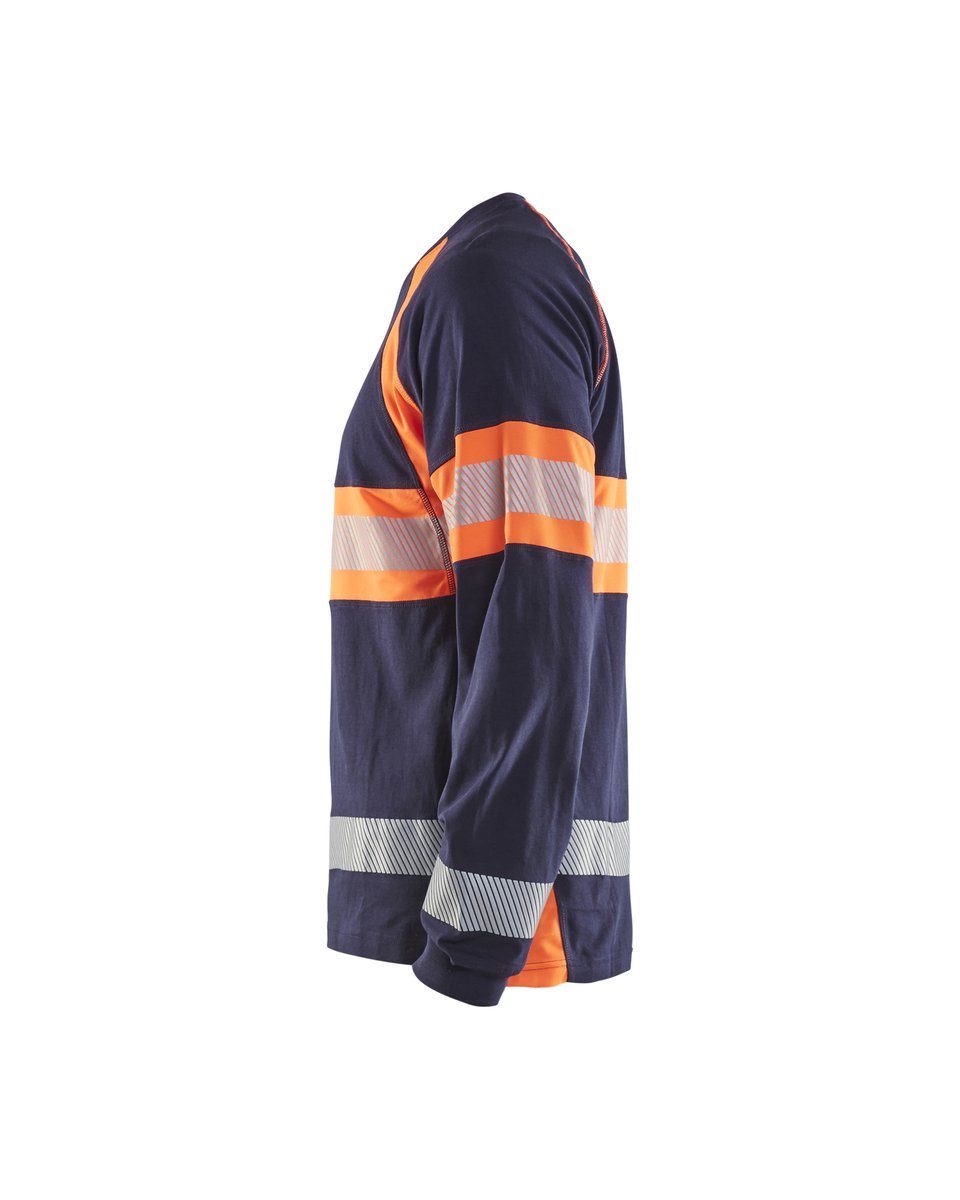 Blåkläder 3510 T-shirt lange mouwen High Vis - Marineblauw/Oranje