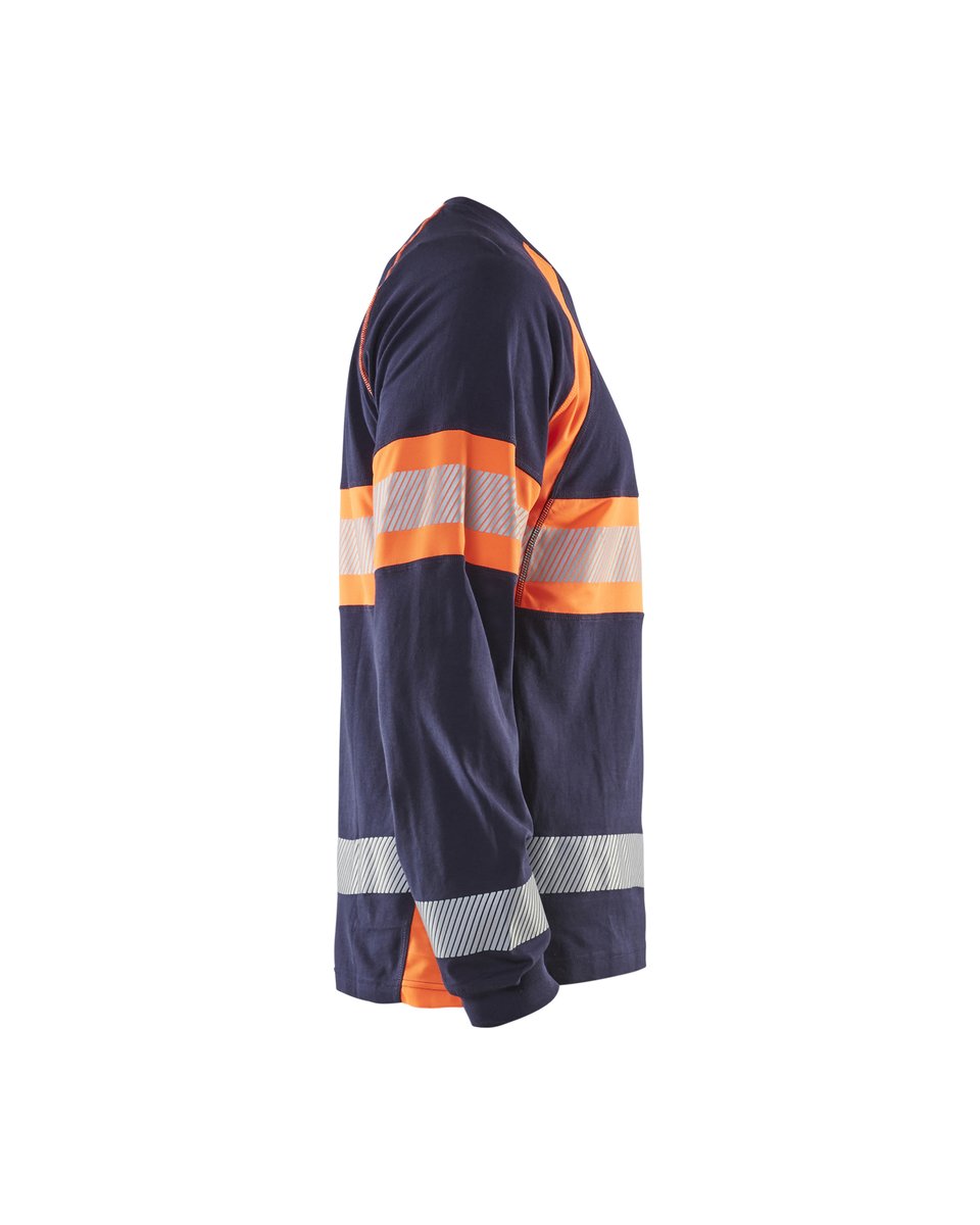 Blåkläder 3510 T-shirt lange mouwen High Vis - Marineblauw/Oranje