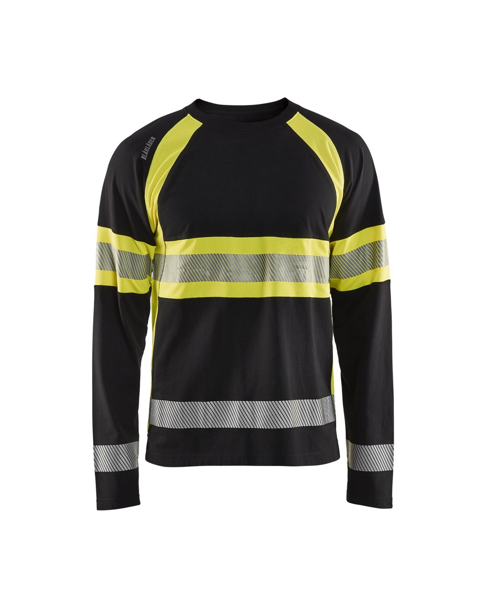 Blåkläder 3510 T-shirt lange mouwen High Vis - Zwart/High Vis Geel