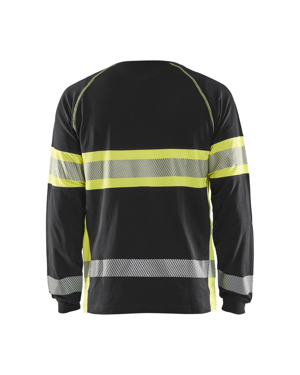 Blåkläder 3510 T-shirt lange mouwen High Vis - Zwart/High Vis Geel