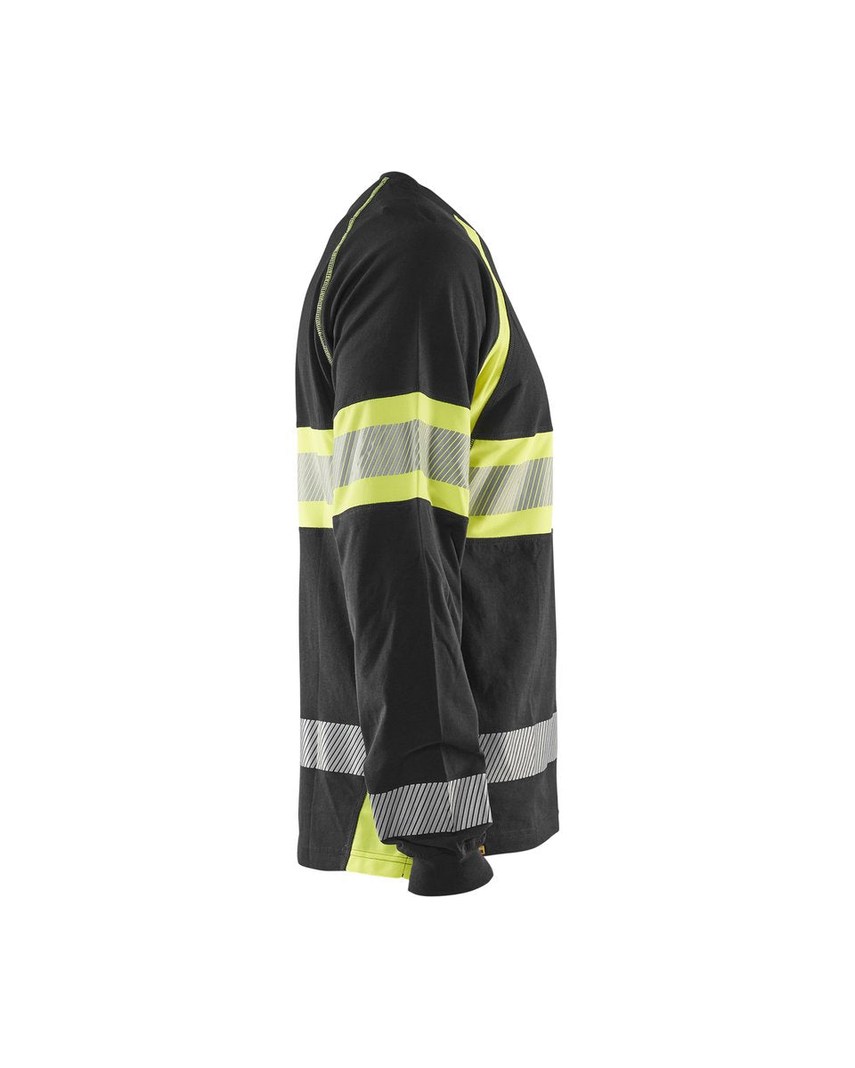 Blåkläder 3510 T-shirt lange mouwen High Vis - Zwart/High Vis Geel