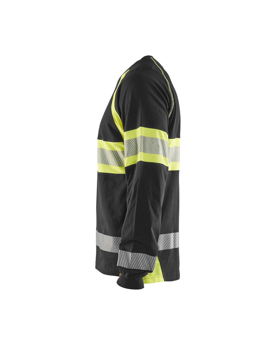 Blåkläder 3510 T-shirt lange mouwen High Vis - Zwart/High Vis Geel