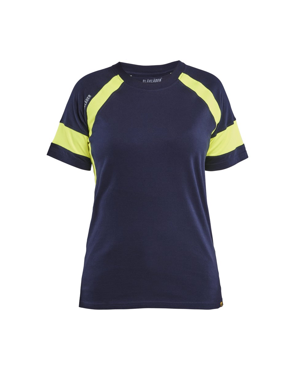 Blåkläder 3524 Dames T-shirt Visible - Marine/High Vis Geel